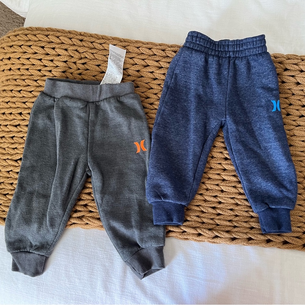 Hurley Kids' Gray and Navy Joggers